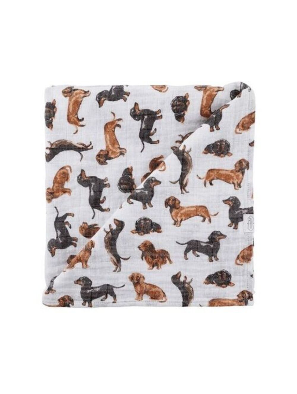 Mud Pie Dachshund Muslin Swaddle Baby Blanket 47x47 Doxie Dog Print 718540696576